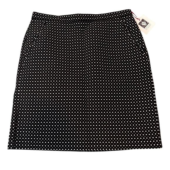 Anne Klein NWT Black White Polka Dot High Waist Pencil Skirt Sz 6 Workwear - Picture 1 of 5